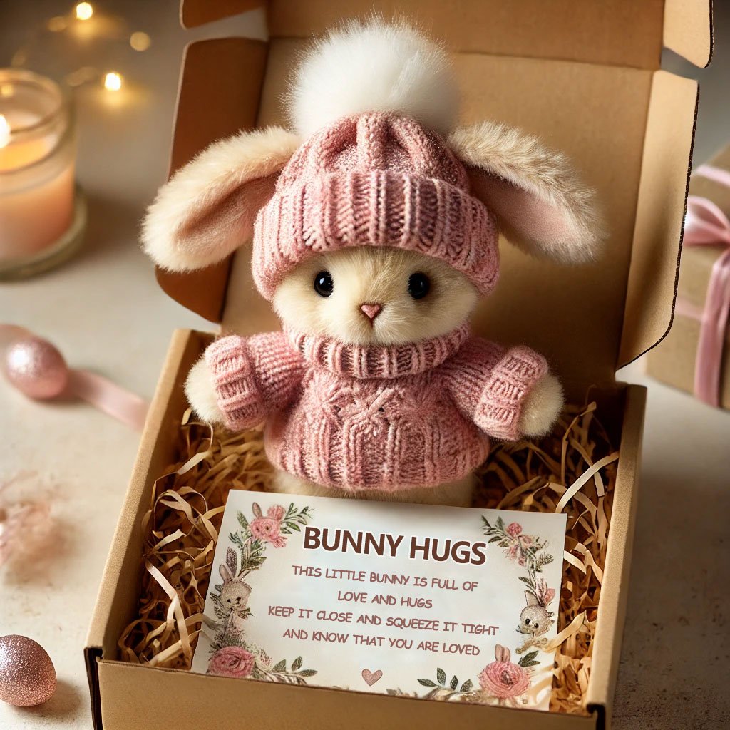 🔥Last Day: BUY 3 GET 1 FREE - Handmade🐇Mini Bunny Hug Cute Easter Gift🎁
