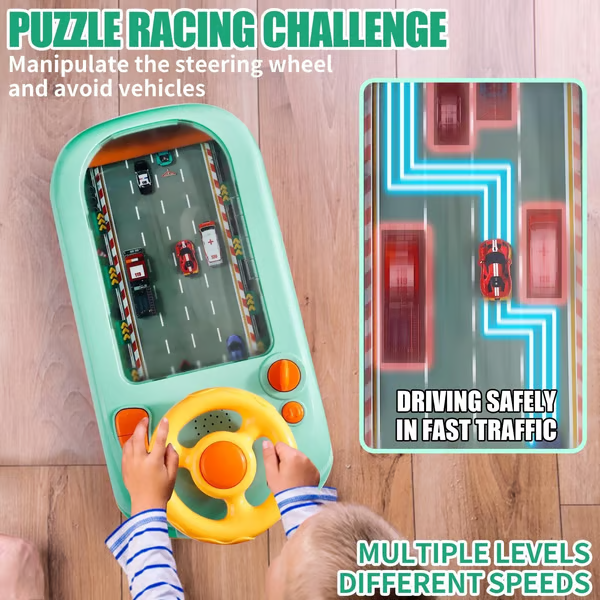 Racing Car Toy with Steering Wheel