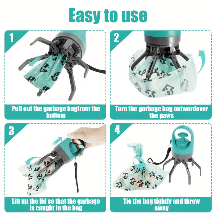 Mini Portable Dog Poop Scooper with Bag Dispenser