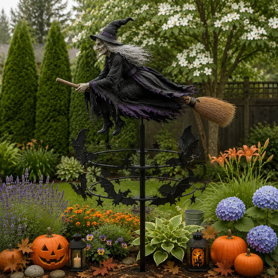🔥50% Off Last Day -Halloween Early Bird Special🧙♀️ The Enchanted Witch Garden Wind Spinner