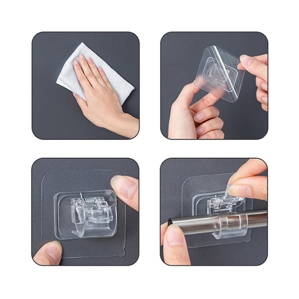š„Nail-Free Adjustable Curtain Rod Hooks