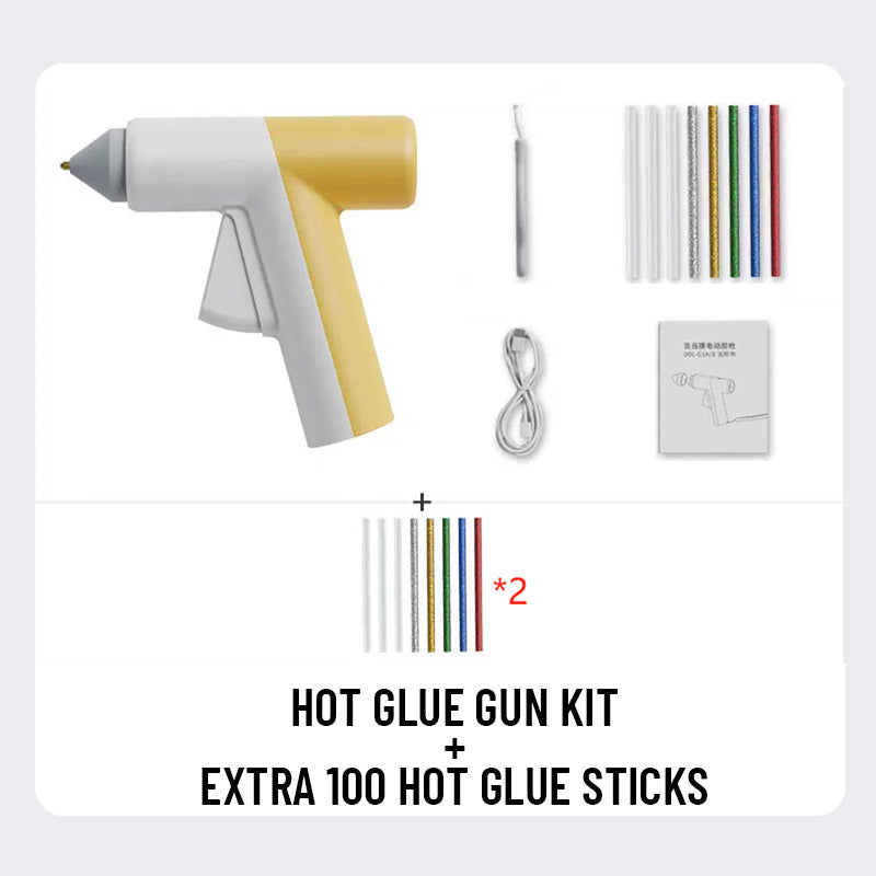 🎁2025 HOT SALE👨👩👧👦Cordless Hot Glue Gun with Hot Glue Sticks