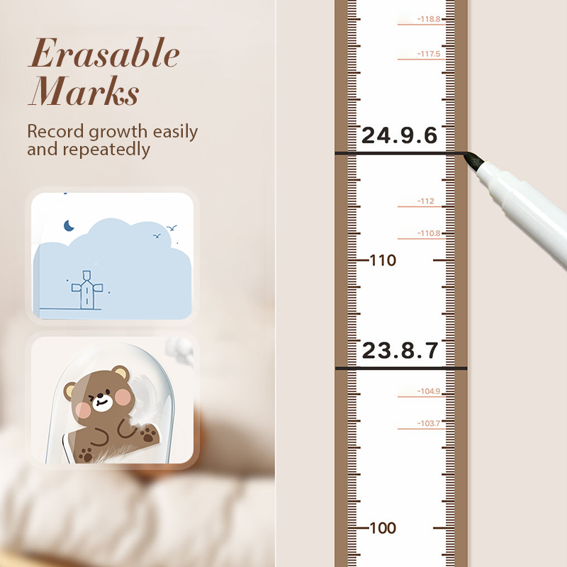 Cartoon Kids’ Sliding Height Measuring Ruler