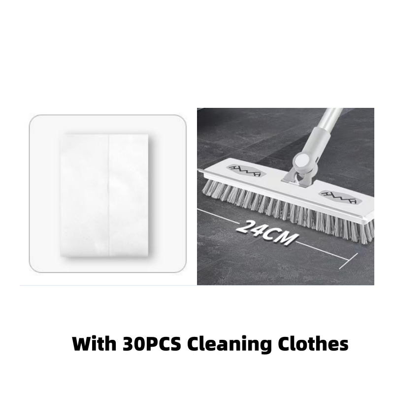 2-in-1 Extendable Floor Scrub Brush with Squeegee