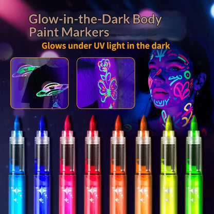 🎅Christmas Special Deals $19.99!!⚡50K+ SOLD!🎁8 Color Body Markers Face Paint Pens