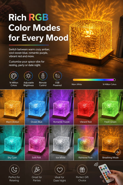 📢📢50% OFF !! ⏰Dynamic Water Ripple LED Ambient Light