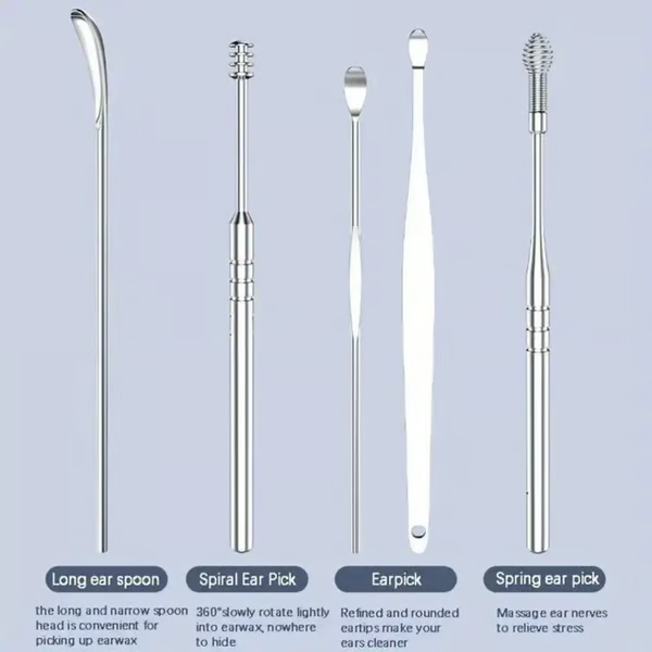6 Counts/Set Ear Wax Removal Tool Set with Storage Tube
