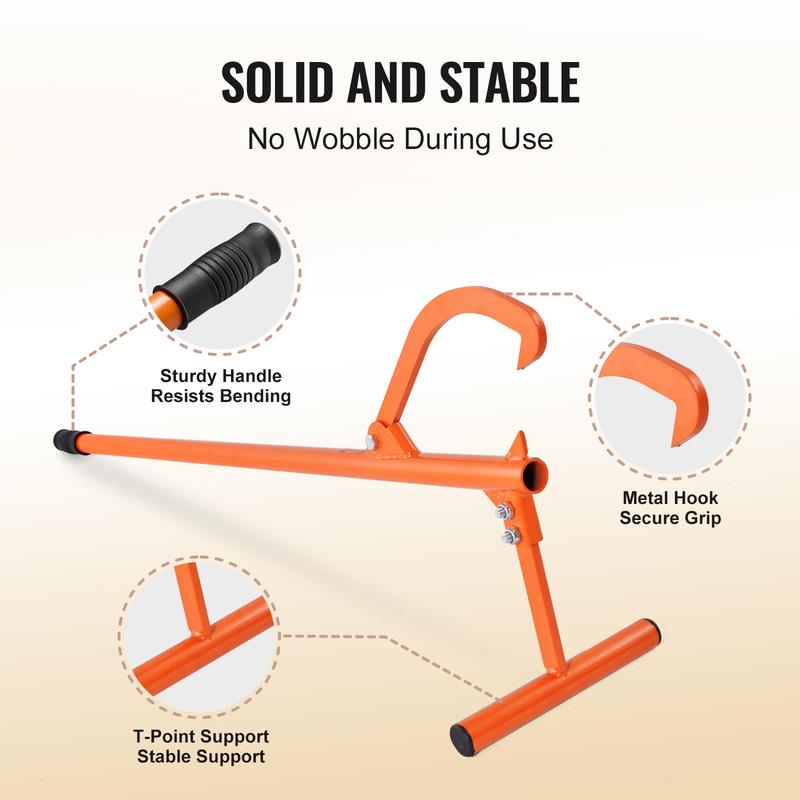 🔥VEVOR 46.5-Inch Carbon Steel Log Lifter - Heavy-Duty Forestry Tool for Log Handling with Adjustable Hook & Rubber Grip
