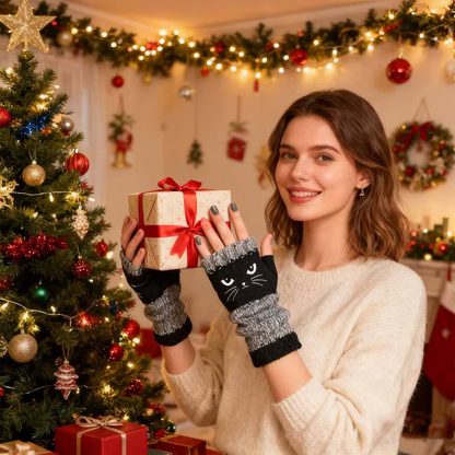 🎁Last Day Promotion 49% OFF🐱 Cute Women’s Knitted Cat Gloves — For Warm Hands & Free Fingers🧶