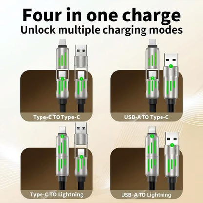 ⚡4-in-1 USB Charging Cable fast charging MAX 240W (With Box)⚡