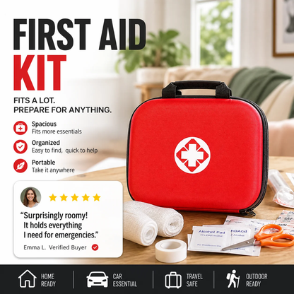 🔥Hot Sale 50% OFF🔥 26-Piece Portable First Aid Kit – for Home, Car, Travel & Camping, Compact 🏥