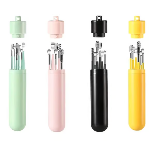 6 Counts/Set Ear Wax Removal Tool Set with Storage Tube