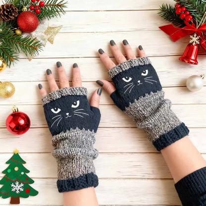 🎁Last Day Promotion 49% OFF🐱 Cute Women’s Knitted Cat Gloves — For Warm Hands & Free Fingers🧶