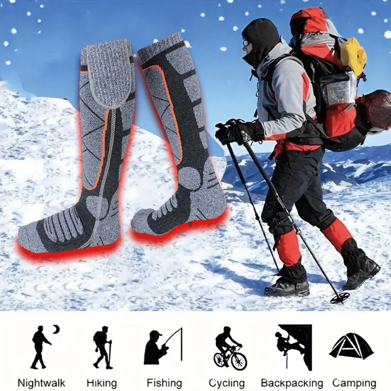 🥳2026 HOT SALE🥳💞50K+ SOLD! 🔥🧦 50% OFF! Rechargeable Heated Socks – carbon fiber fast heating, 6000mAh battery up to 9 hours. Perfect for skiing, hiking & winter warmth! 🛡️✅