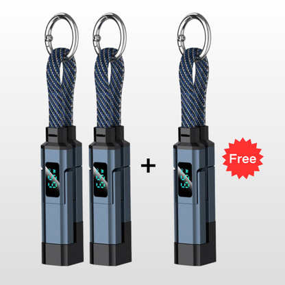 ⏳Time-Limited Special⏰4-in-1 Charging Cable with Digital Display & Keychain – Fast-Charging, Kink-Resistant & Compact