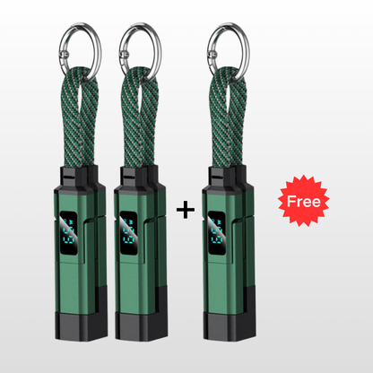 ⏳Time-Limited Special⏰4-in-1 Charging Cable with Digital Display & Keychain – Fast-Charging, Kink-Resistant & Compact