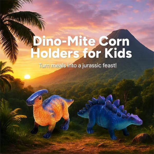 Dinosaur Corn Holders for Corn On The Cob - Funny Corn Cob Holder for Kids and Adults with Stainless Steel Prongs Dinosaur Corn Holders for Corn On The Cob - Funny Corn Cob Holder for Kids and Adults with Stainless Steel Prongs