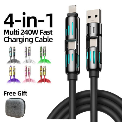⚡4-in-1 USB Charging Cable fast charging MAX 240W (With Box)⚡