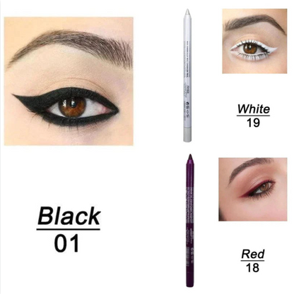 14-Pack Eyeliner Pencil Waterproof Colored Gel Liners with Metallic & Shimmer Finishes Smudge-Proof