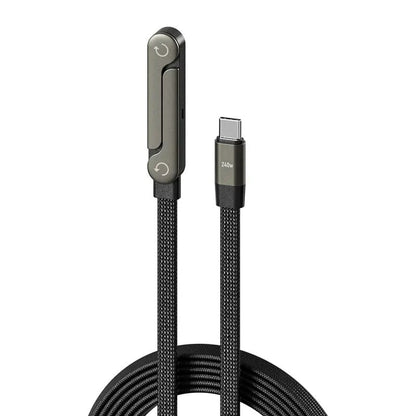 2-in-1 Braided Fast Charge Cable With Built-in Phone Stand