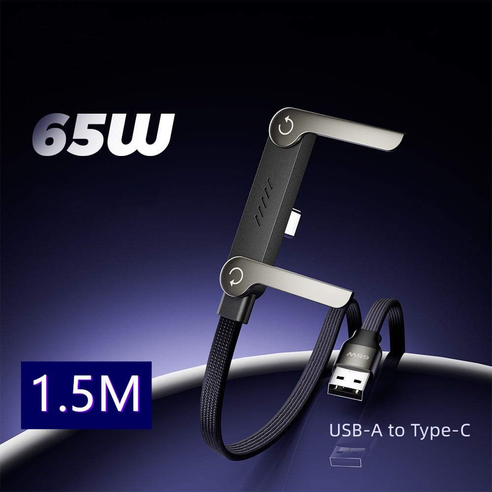 2-in-1 Braided Fast Charge Cable With Built-in Phone Stand