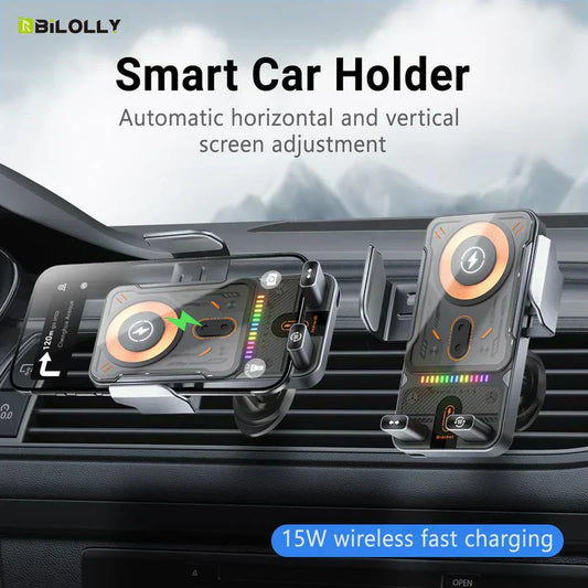 🔥HOT SALE 50% OFF🎁⚡Over 50,000 sold! 📱Smart 2-in-1 Car Rotating Mobile Phone Holder & Wireless Charger⚡