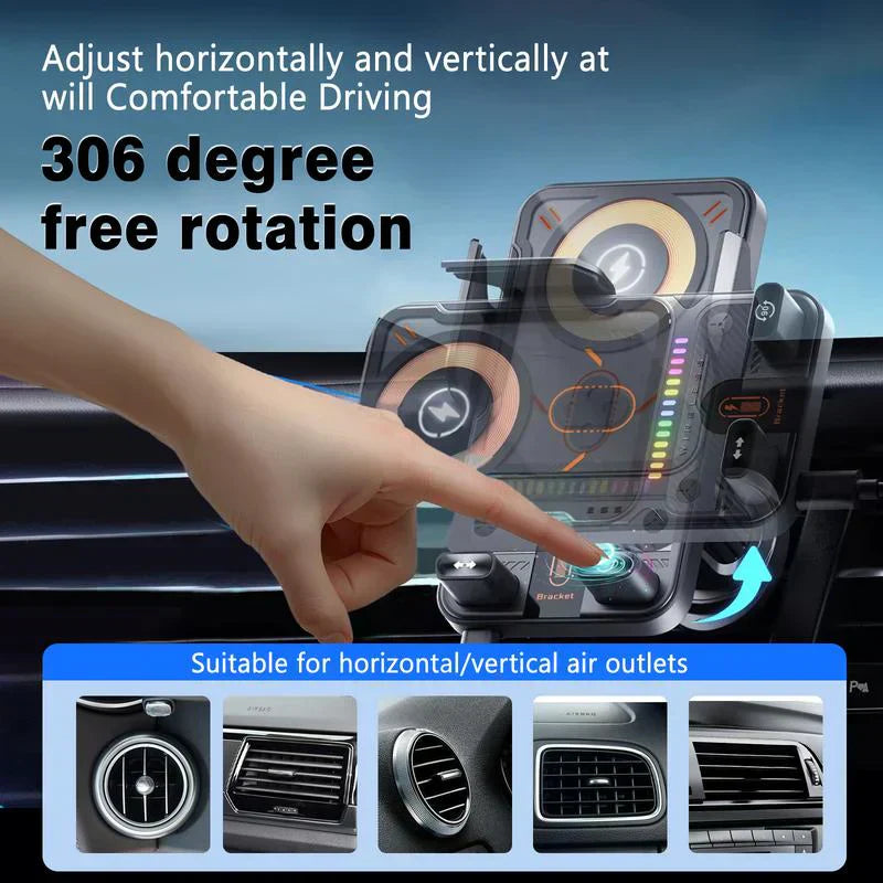 🔥HOT SALE 50% OFF🎁⚡Over 50,000 sold! 📱Smart 2-in-1 Car Rotating Mobile Phone Holder & Wireless Charger⚡