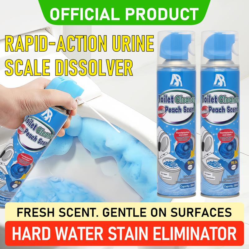 Toilet Foam Cleaner - Expands to clean hard-to-reach corners, removes stains and odors and leaves a light peach scent.