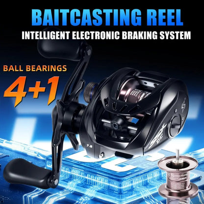 🌞Kick Off Spring With 50% Off!🎣DC Baitcasting Reel - Digital Brake System (Say Goodbye to Backlash!) - 7.2:1 High Speed - For Predatory Fishing in Freshwater & Saltwater