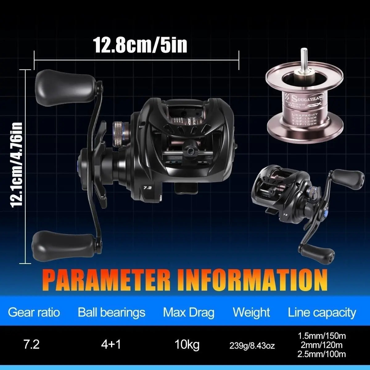 🌞Kick Off Spring With 50% Off!🎣DC Baitcasting Reel - Digital Brake System (Say Goodbye to Backlash!) - 7.2:1 High Speed - For Predatory Fishing in Freshwater & Saltwater