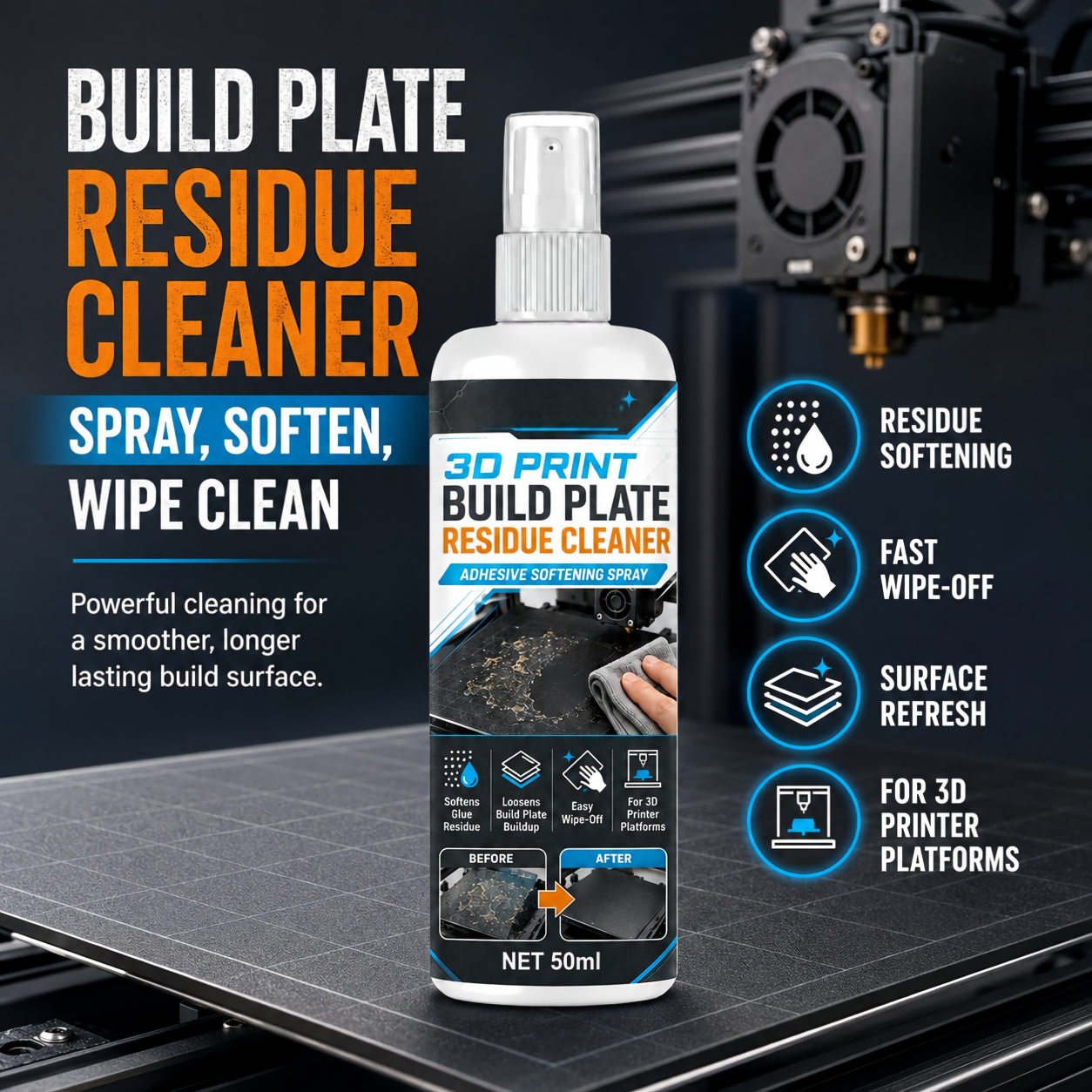 3D Print Build Plate Residue Cleaner