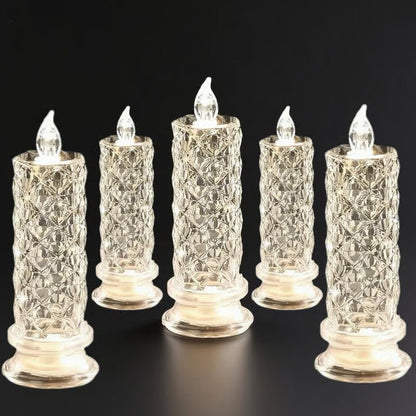 🔥49% OFF🎁 4-Piece LED Crystal Candleholder Lamp Set - Romantic Desktop Night Light