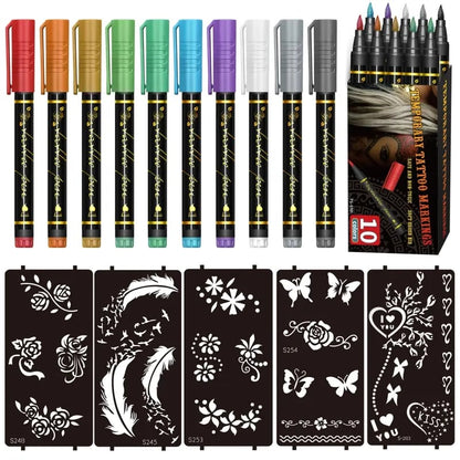 🔥Hot Sale 49% OFF🎨Perfect For Unique Body Art🔥Temporary Tattoo Markers for Skin