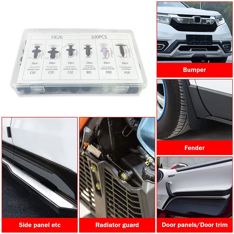 🔥 LAST DAY 49% OFF-100pcs Universal Expansion Screw Clips Set– Suitable For Car Mudguards, Door Panels, C05 C20 C32 B01 D02 A16 automotive parts.