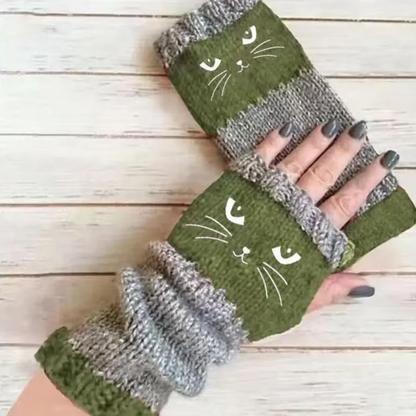 🎁Last Day Promotion 49% OFF🐱 Cute Women’s Knitted Cat Gloves — For Warm Hands & Free Fingers🧶
