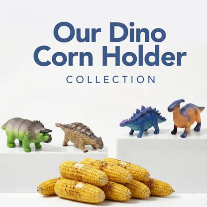 Dinosaur Corn Holders for Corn On The Cob - Funny Corn Cob Holder for Kids and Adults with Stainless Steel Prongs Dinosaur Corn Holders for Corn On The Cob - Funny Corn Cob Holder for Kids and Adults with Stainless Steel Prongs