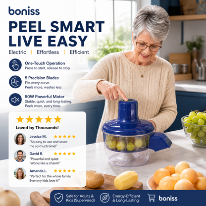 🥔 50% OFF! 🔪 Automatic electric peeler – Cordless & multifunctional – Peels fruit, vegetables & garlic – ideal for potatoes, apples & grapes – safe, fast & effortless 🍎✨