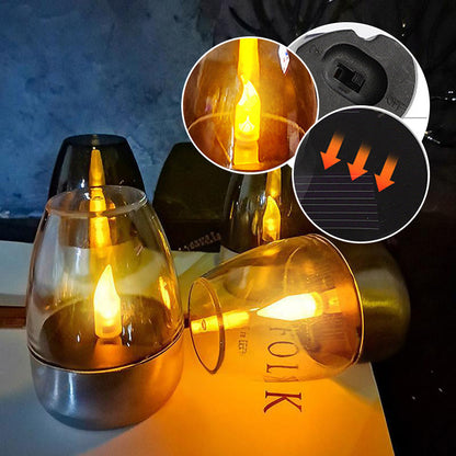 6Pack Solar Power Tea Lights Outdoor Flameless Flicker IP65 Waterproof Table Lamp LED Candles with Dusk to Dawn Sensor for Lantern Garden Camping Party Home Decorations Warm Color