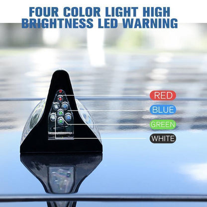 🦈 LIMITED-TIME 50% OFF! ⚡ Solar Shark Fin Car Warning Light – Vibration Activated, 4 LED Colors, Easy Stick-On ✨