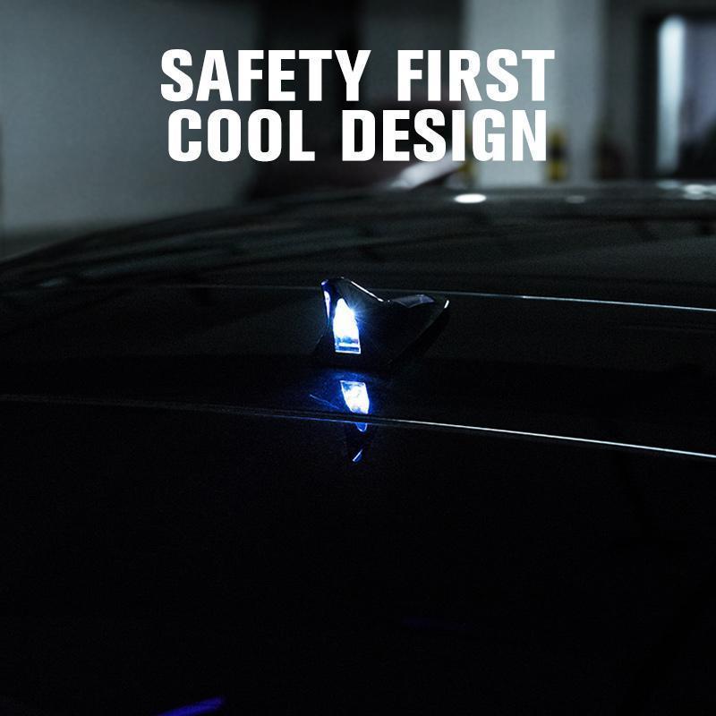 🦈 LIMITED-TIME 50% OFF! ⚡ Solar Shark Fin Car Warning Light – Vibration Activated, 4 LED Colors, Easy Stick-On ✨