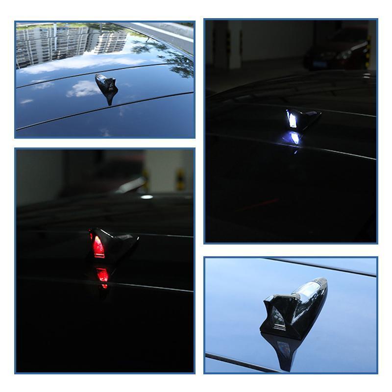 🦈 LIMITED-TIME 50% OFF! ⚡ Solar Shark Fin Car Warning Light – Vibration Activated, 4 LED Colors, Easy Stick-On ✨