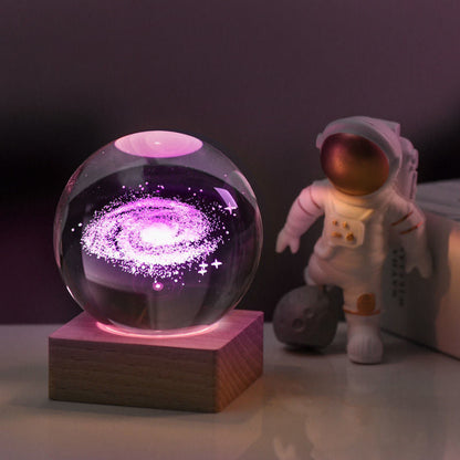 🌌 60% OFF NOW! ✨ 3D Galaxy Crystal Night Light – 16 Colors, Remote Control & USB Powered 🌙