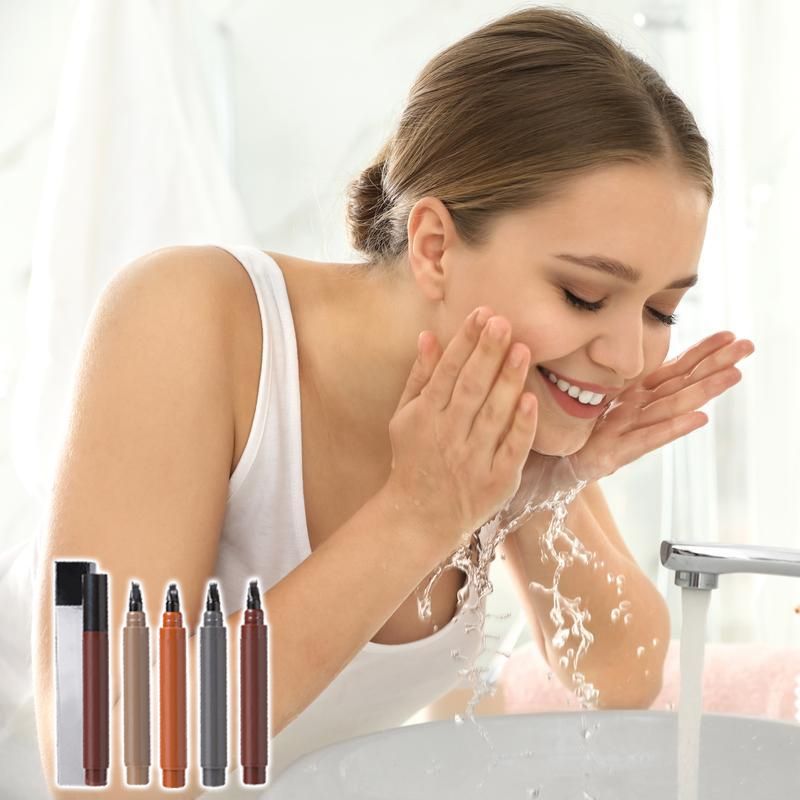 💄✨Waterproof 4-in-1 Beard & Eyebrow Pen - Lasting & Smudge-Free