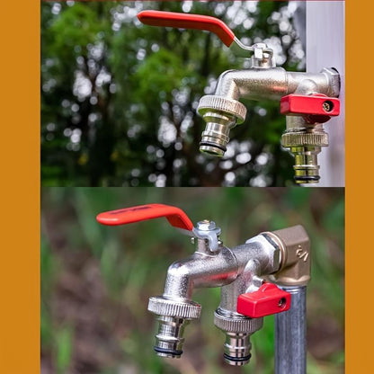 🔥 FLASH SALE: 50% OFF! ⚙️ Universal Stainless Steel Double Outlet Garden Faucet – Independent Valves, Heavy-Duty & Easy Install 🚰