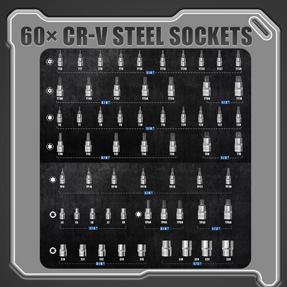 🏆🔩 Ultimate socket set for mechanics – CR-V Steel Sockets Set🔧50% discount
