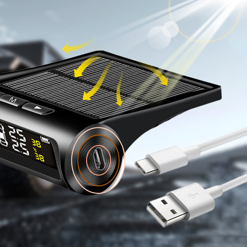 🔋Solar Real-Time Four-Wheel Display Tire Pressure Monitor🚗