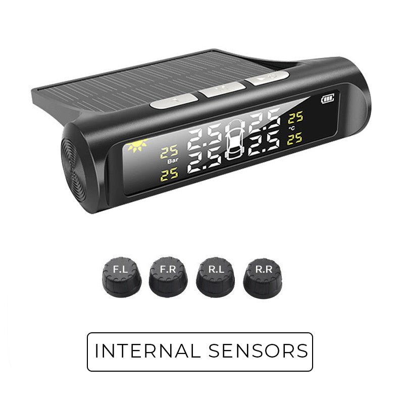 🔋Solar Real-Time Four-Wheel Display Tire Pressure Monitor🚗