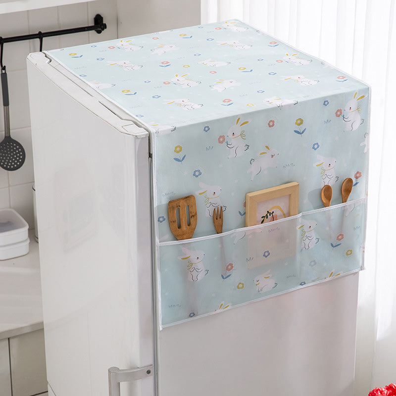 Refrigerator Dust Cover with Storage Pockets
