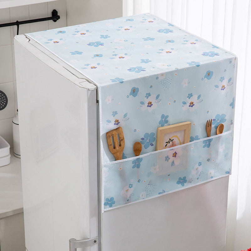 Refrigerator Dust Cover with Storage Pockets