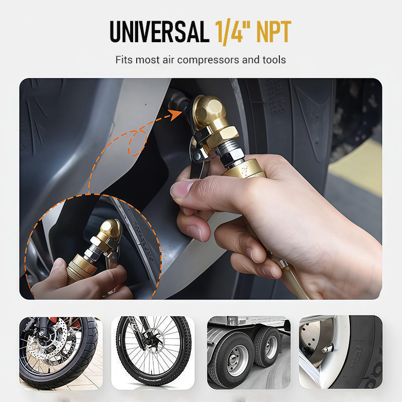 1/4 Inch NPT Clip-On Closed Ball Air Chuck